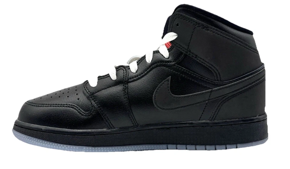 Jordan 1 Mid BG Niños Grandes Negro/Blanco-Gris Lobo HV5180-010 Talla 6Y/7.5 Para Mujer’s Foto 2 de 4