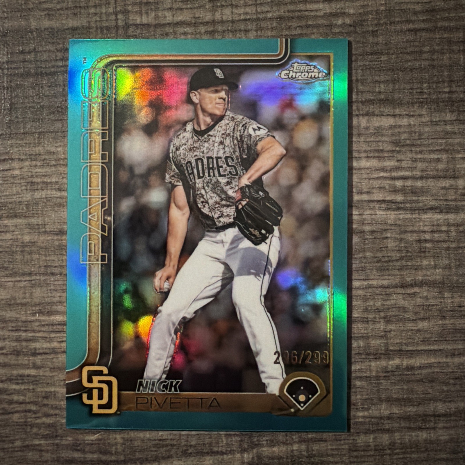NICK PIVETTA 2025 TOPPS CHROME UPDATE TEAL REFRACTOR /299-San Diego Padres