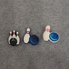 Bowling Shoe Charms Set of 3 Pins and Balls for Clogs and Sandals Multi Color