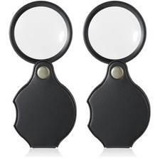 2 Stück Mini Lupe 4-fache Taschenlupe Faltbare Leselupe Tragbare Lupen Vergrö...