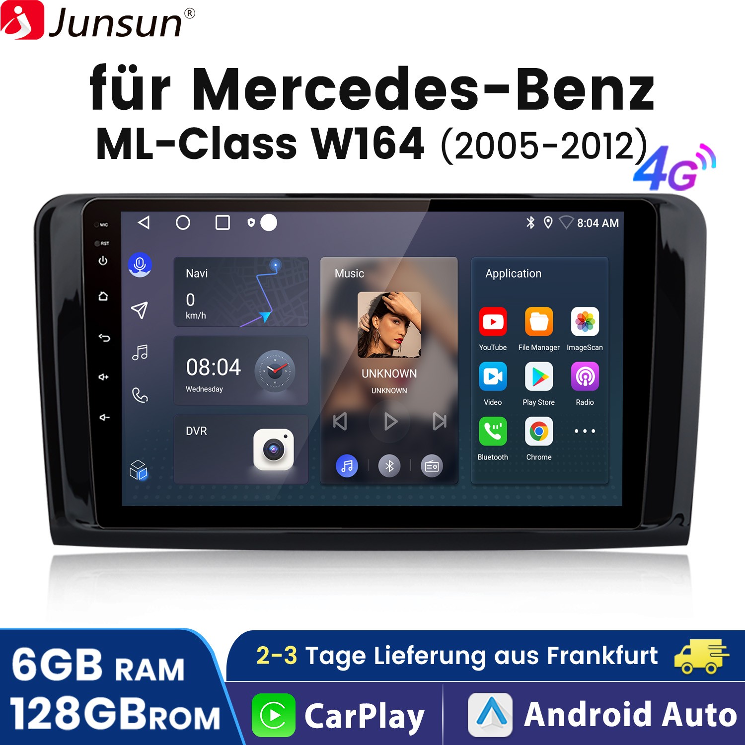 6+128G CarPlay Android 14 para Mercedes Clase ML/GL W164 X164 Radio Coche GPS Navegación