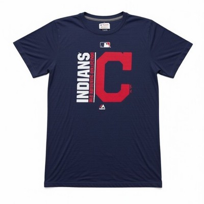 Cleveland Indians Majestic T-Shirt Herren MLB Baseball Navy S Sportswear