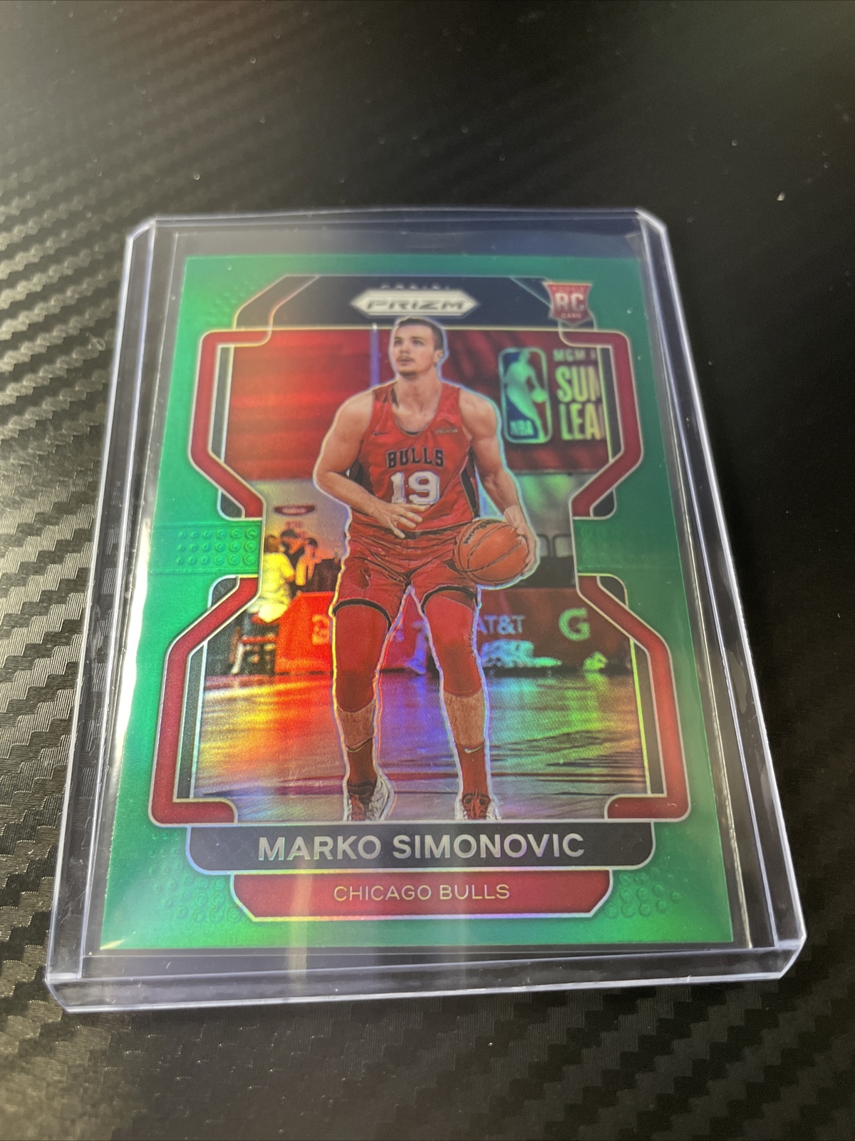 2021-22 Prizm Basketball Marko Simonovic GREEN ROOKIE #166 Panini Chicago Bulls