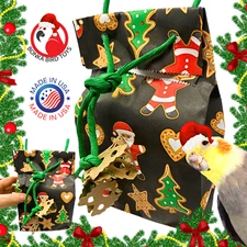 Bonka Bird Toys Christmas Treat Bags Festive Forage Chew Shred Parrot Cage Toy