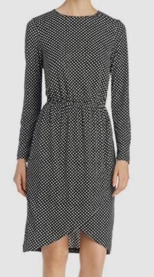 Leota Long Sleeve Angelina A-Line Dress - Black - XS