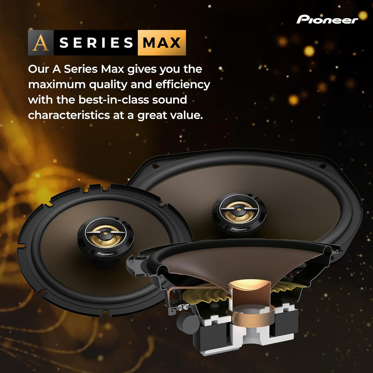A-Series MAX TS-A693CH, 2-Way Component Car Audio Speakers, Full Range, Clear So