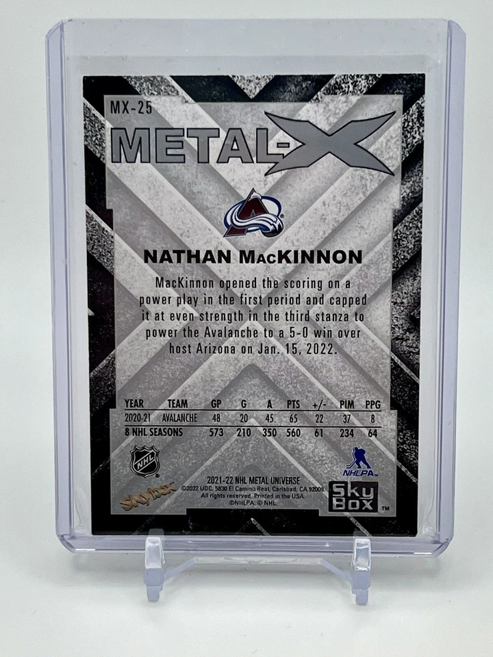 2021-22 UD Skybox Metal NATHAN MACKINNON Metal X CASE HIT Colorado Avalanche - Image 2 of 2