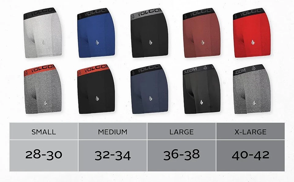 VOLCOM Men's 4 Pack Microfiber Boxer Briefs 5.5" Inseam NO Ride-Up Legs NWT - Image 4 of 4