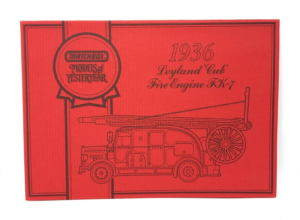 Matchbox Y9 Leyland Cub Fire Engine FK-7 1936 red Models of Yesteryear MoY 1:49 - Image 3 of 3