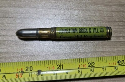 Vtg Johnstown PA Brick & Tile Co Green Hill Rug Brick Advertising Bullet Pencil