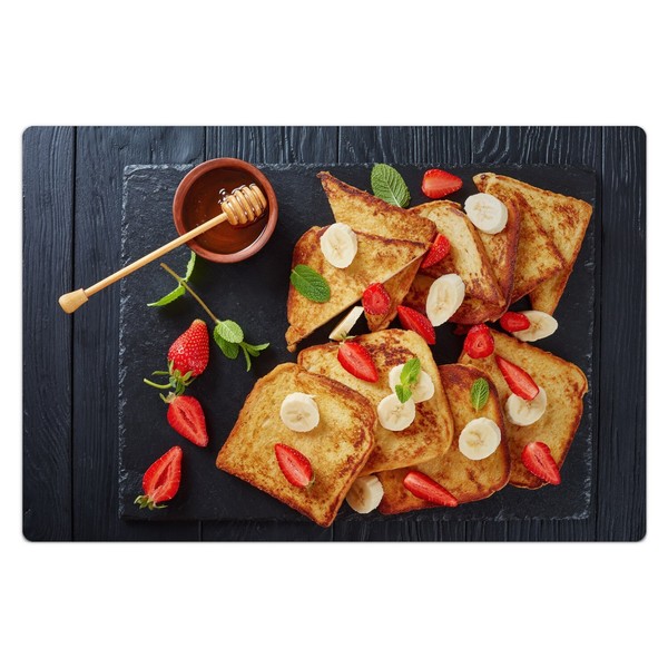 Teppich 60x90 cm Vinylmatte Bodenmatte Toast Banane und Erdbeeren