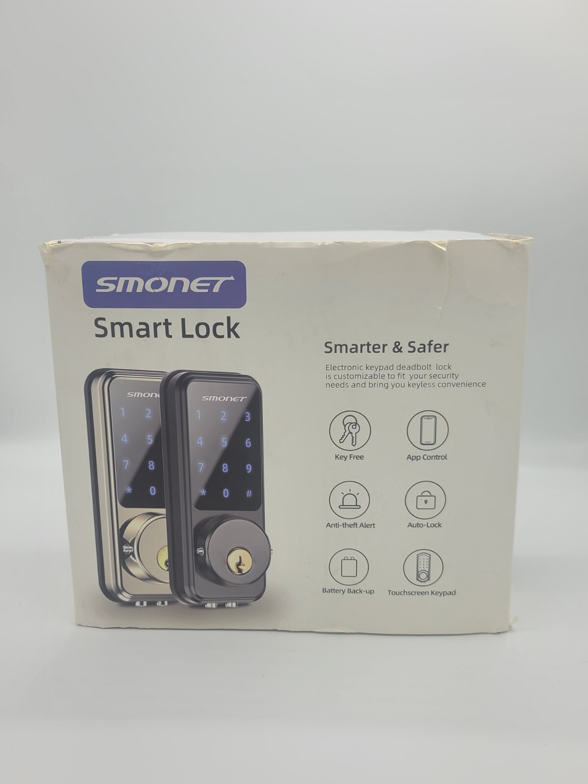 SMONET Silver Smart Lock Keyless WiFi Bluetooth Deadbolt Electronic Door Lock-image
