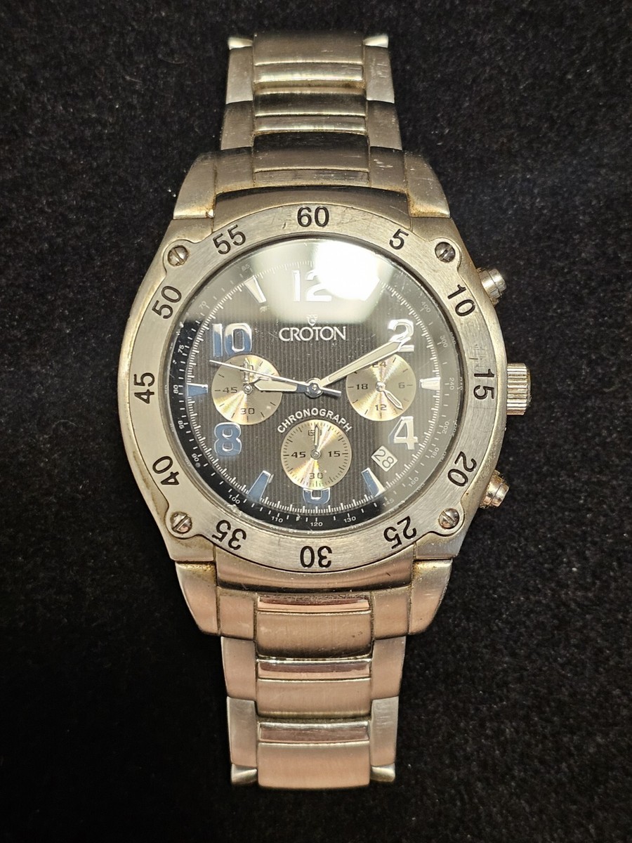 Croton Chronomaster CC311310 10ATM 330FT Water Resistant Stainless
