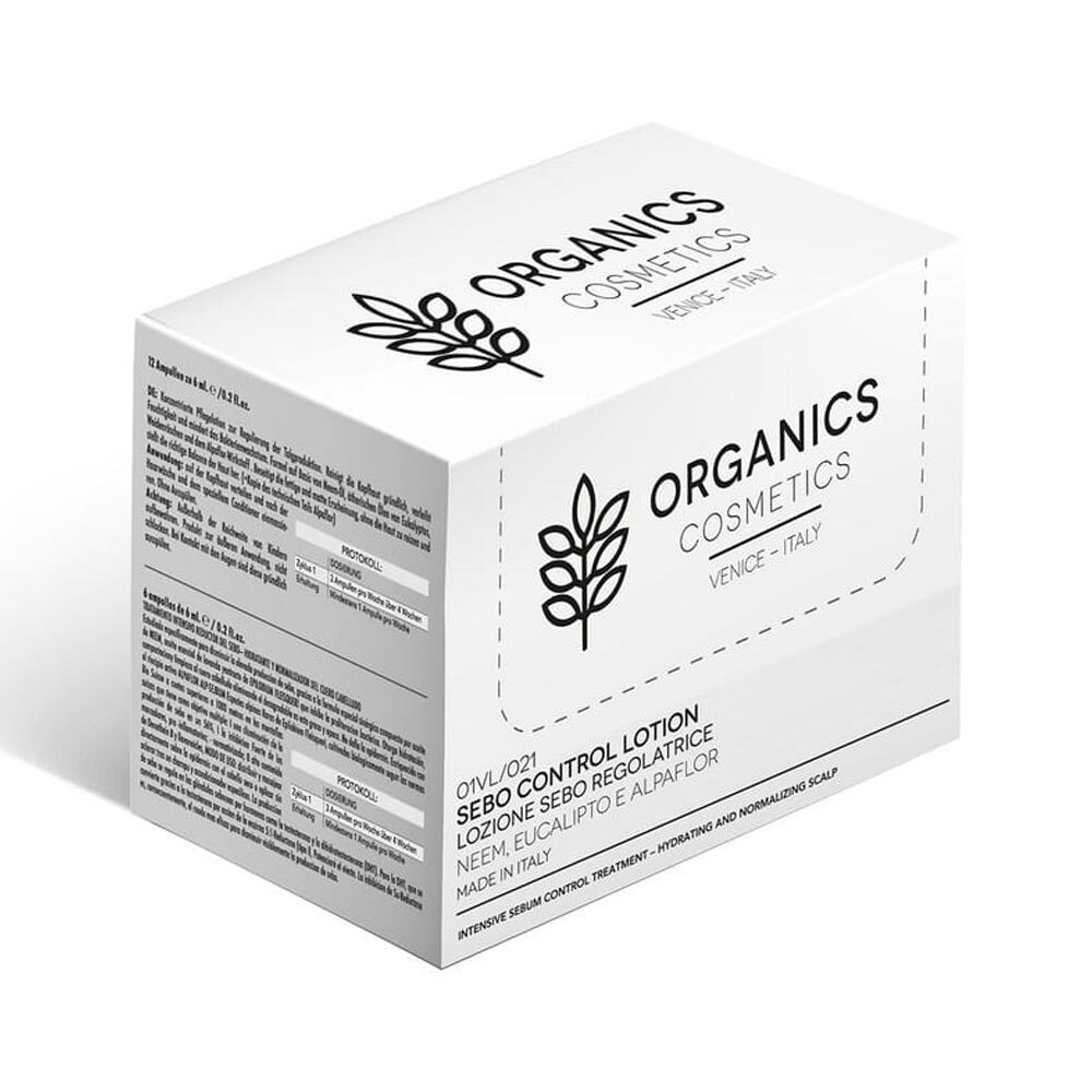 Organics Cure - Sebo Control Lozione Sebo-regolatrice Cuoio Capelluto, 6 fiale