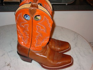 orange cowboy boots womens