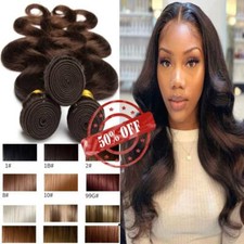 7A THICK 100 Virgin Human Hair 3 Bundles/300G Weft Body Wave Weave Wefts Brown