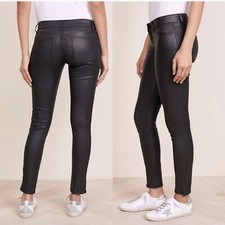 DL 1961 Black Emma Coated Skinny Jeans in Ivy Stretch 25