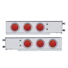 Stainless Rear Mud Flap Hanger red LED Lights Spring Loaded 2-1/2" spacing 61730