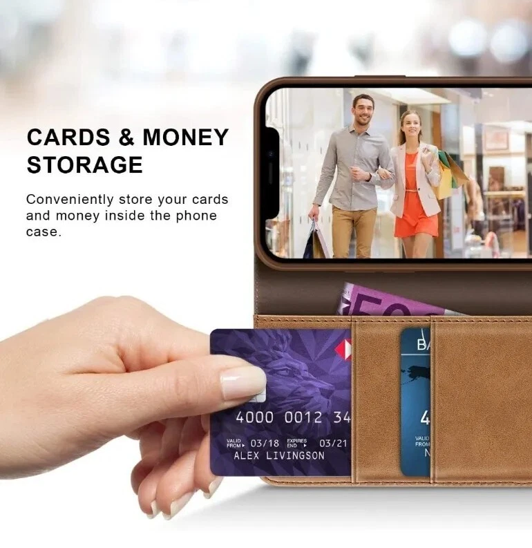 Samsung Galaxy A72 Phone Case Flip Wallet Cover with Credit card Holders Stand - Image 4 of 4