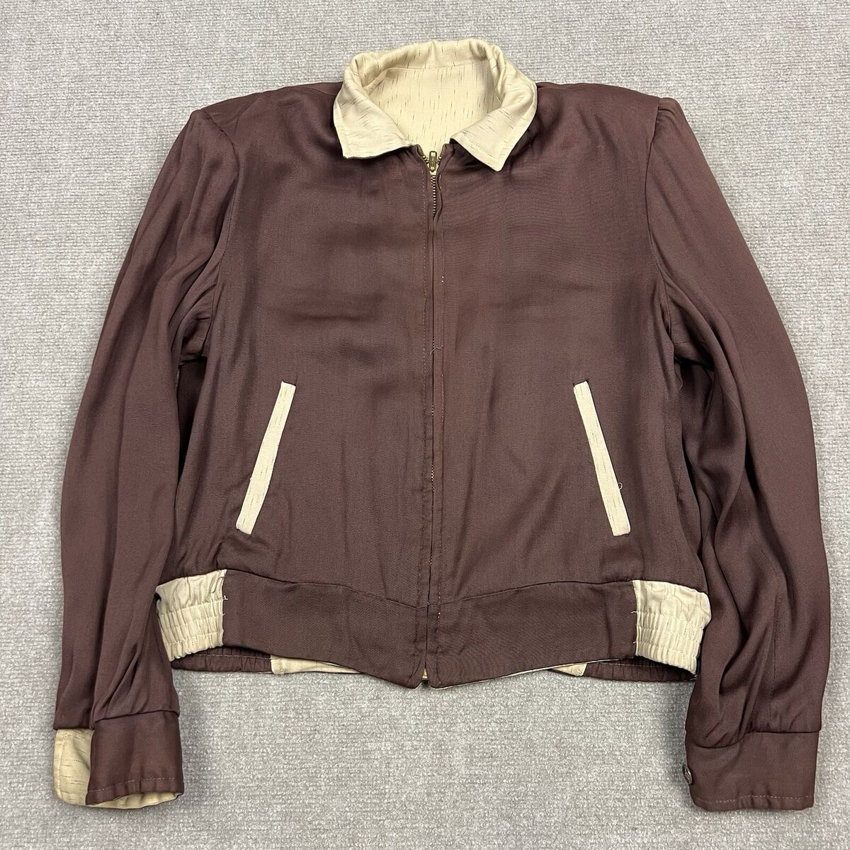 Vintage 50s Atomic Fleck Gabardine Ricky Jacket Reversible Vintage 50s Atomic Fleck Gabardine Ricky Jacket Reversible