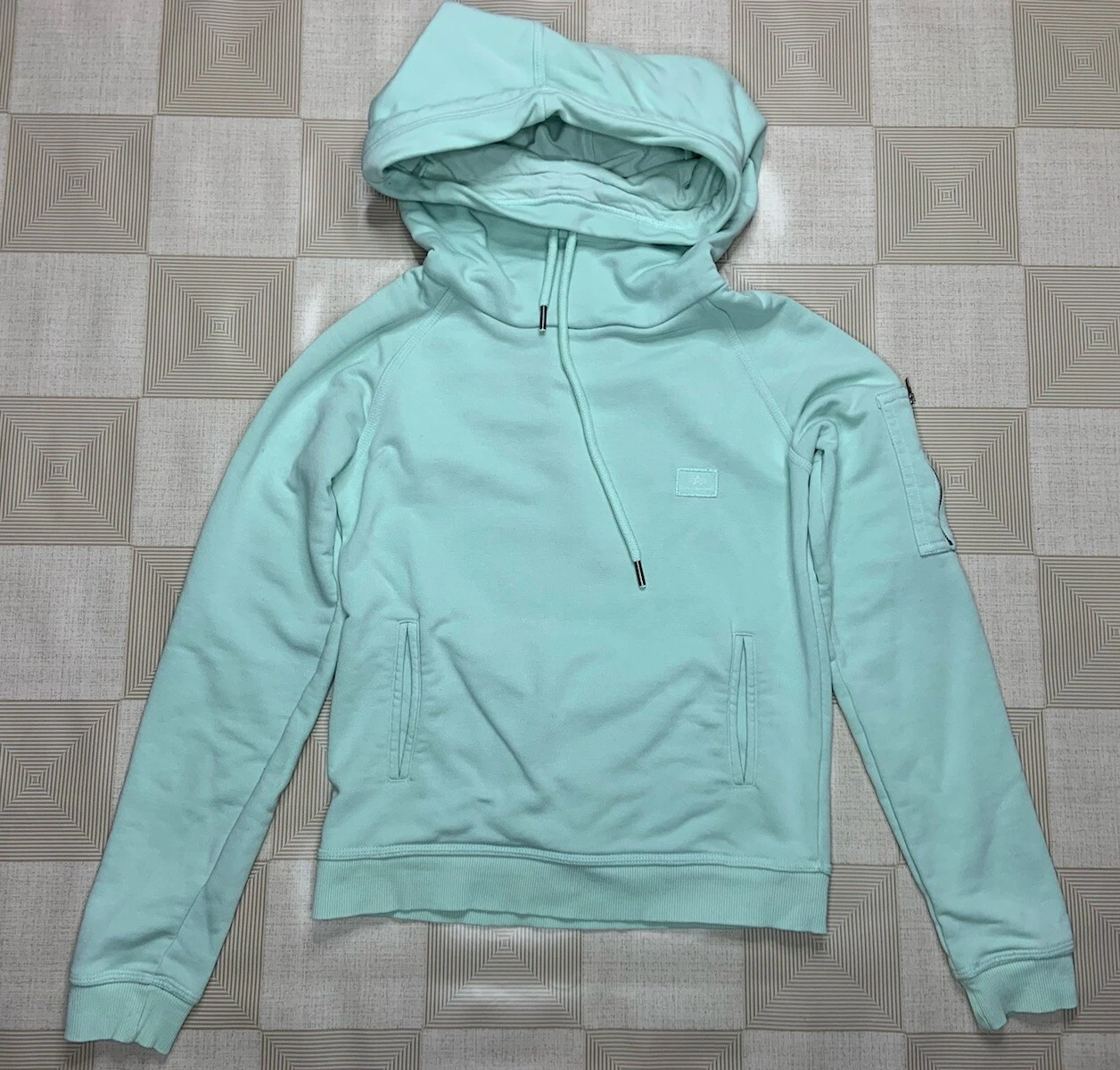 Alpha Industries Women Tiffany Hoodie Big Hood Logo Size Small