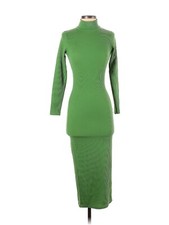 NWT Nastygal Size 4 Green Mock neck Midi Dress