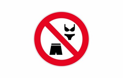 Aufkleber Sticker Signalisation Schild Türtafel Badeanzug Verboten
