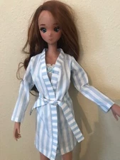 Striped Banded Robe, Sleep Shorts & Embroidered Camisole For 24" Smart Dolls