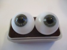 22 mm Vintage Gray Round Handblown Glass Eyes Hollow 11 mm Iris   P7