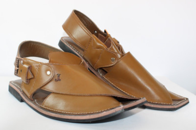 J. Handmade Men's Traditional Peshawarari Chappal Leather Sandal Worn Once Sz 11