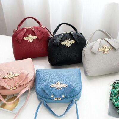 Damen Mädchen Umhängetasche Biene Party Kuriertasche Schulter PU Handtasche Puppenhaus