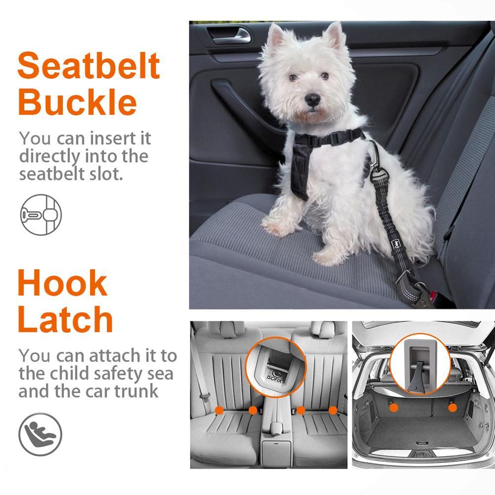  2in1 Dog Harness Leash Backseat Safety Belt Pet Accessories (Multi