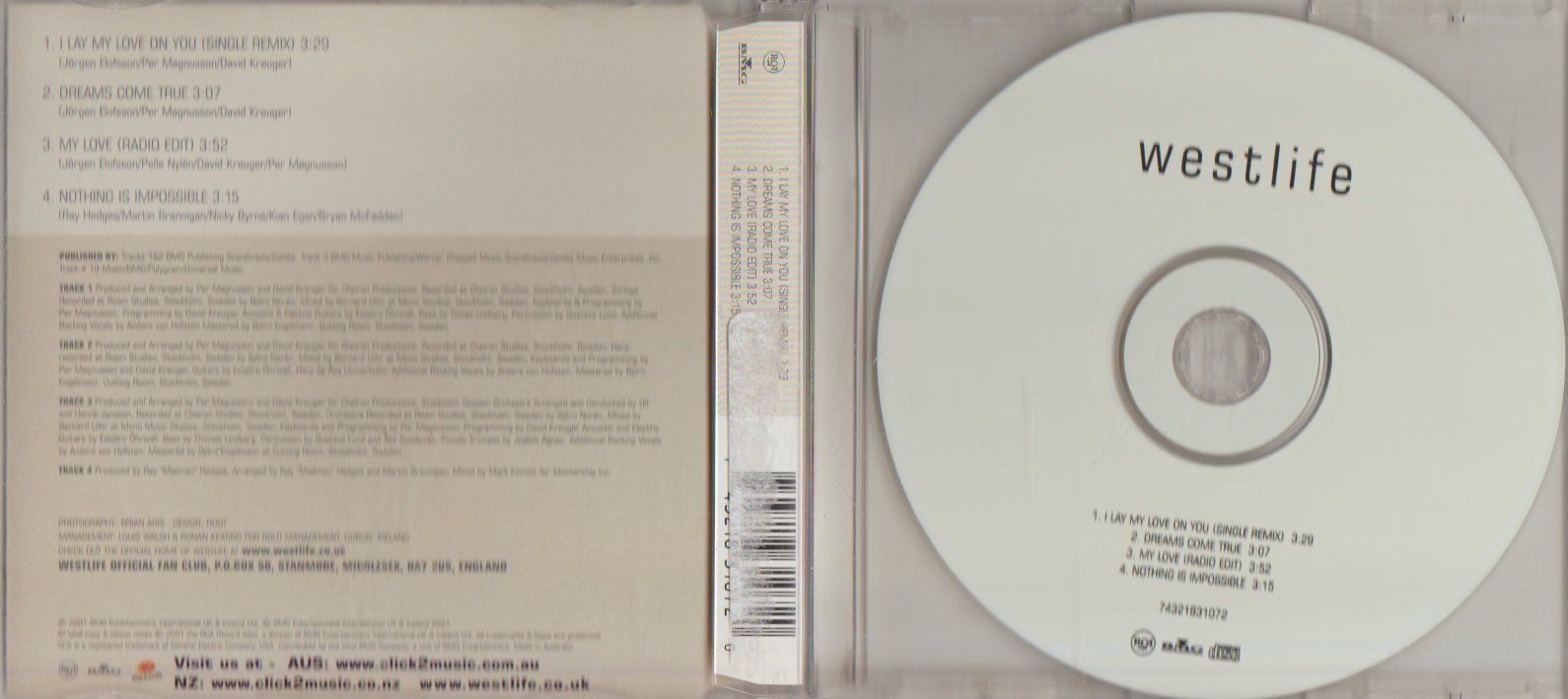 C.D.MUSIC G296   WESTLIFE   I LAY MY LOVE ON YOU    SINGLE 4 TRACK  CD