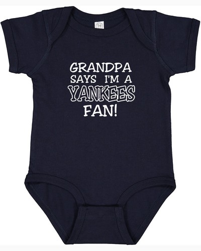 Grandpa / Dad Says I am a New York Yankees Fan Baby Bodysuit / Todder Tee - Picture 2 of 12