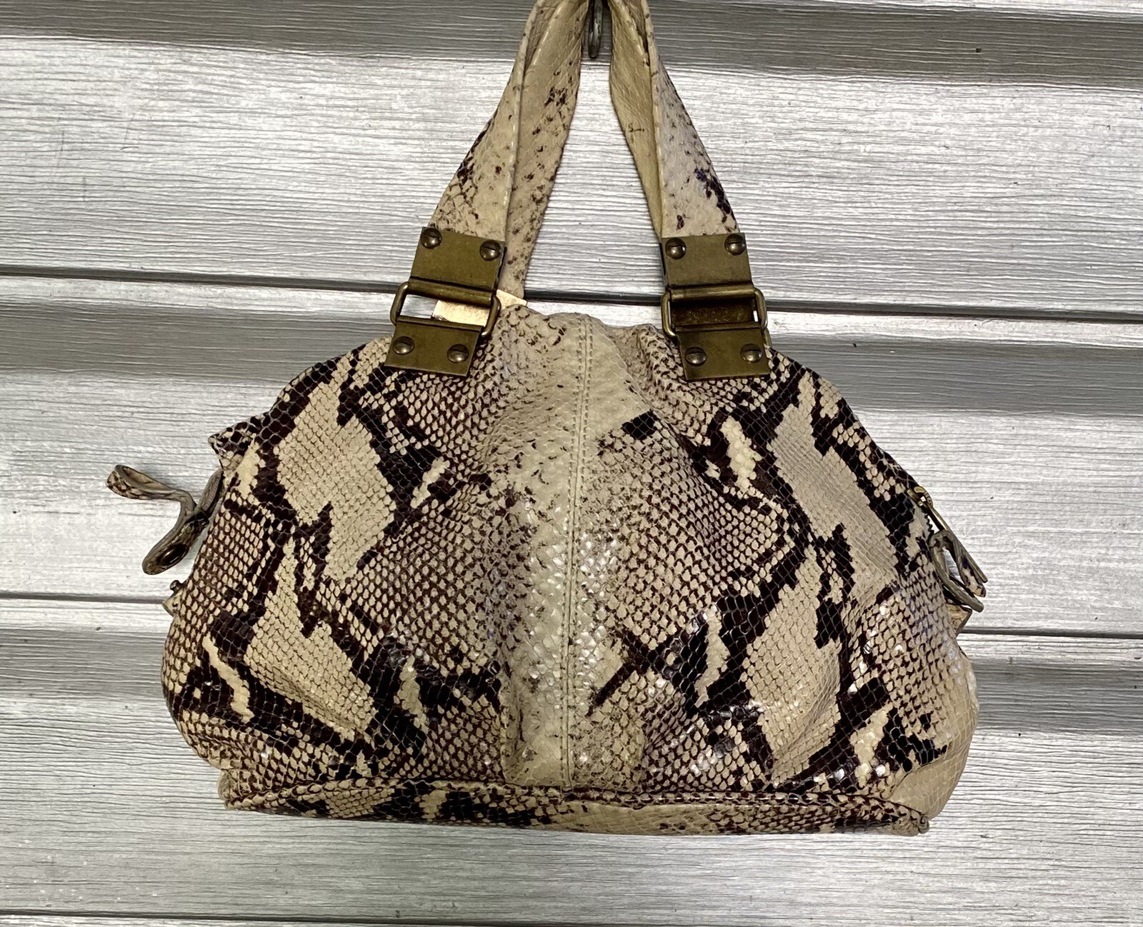 CYNTHIA ROWLEY Python Leather Baguette Handbag - image 1
