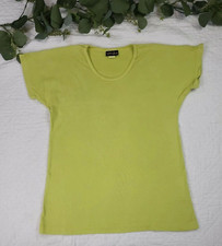 Liz and Jane Womens Lime Green T-Shirt Made in USA Size L