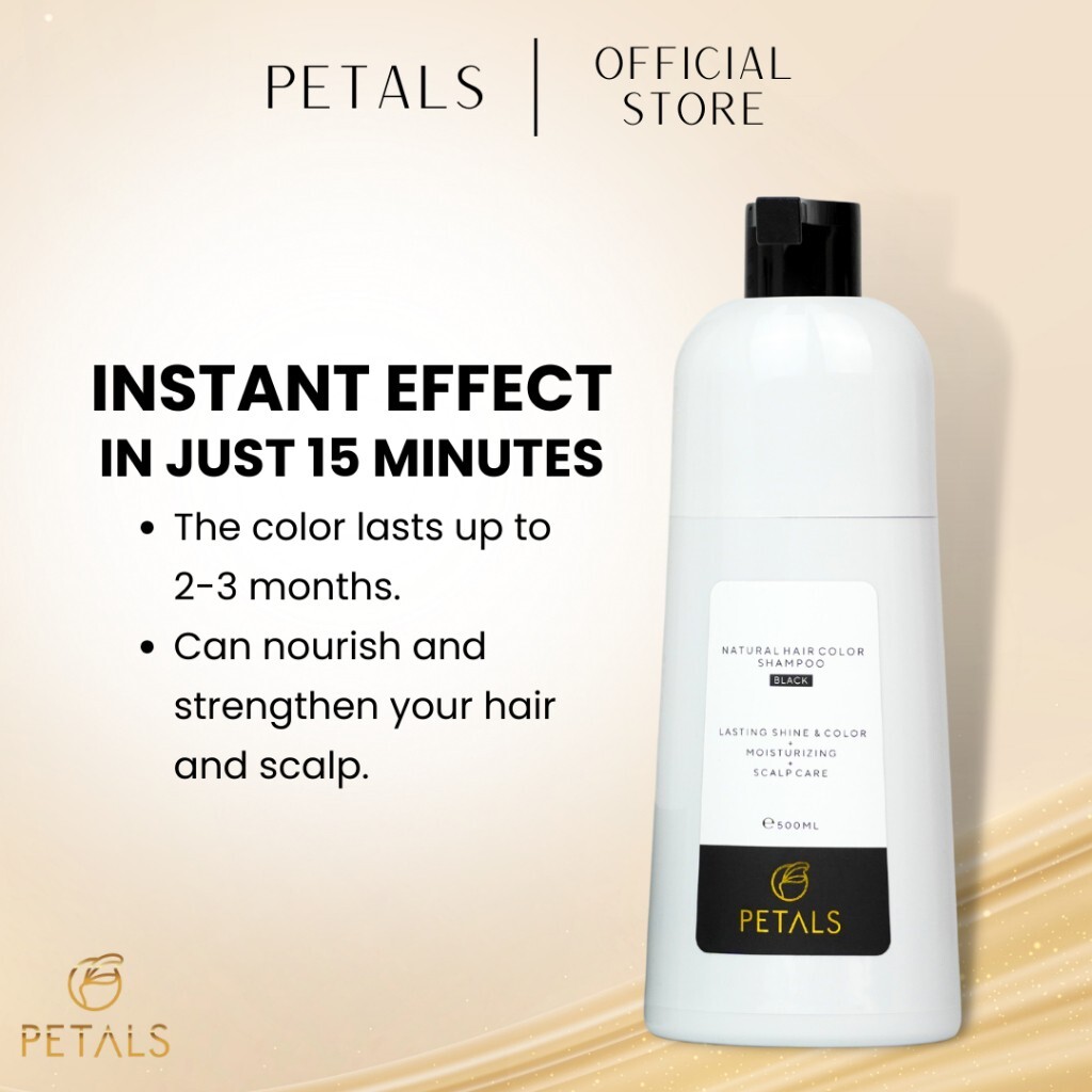 Hair Shampoo Black Color /To Get Rid Of Gray Hair Petals 500