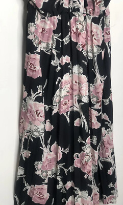Leith Floral Print Women's V Neck Strappy Midi Dress Size L Pleated Skirt |  eBay