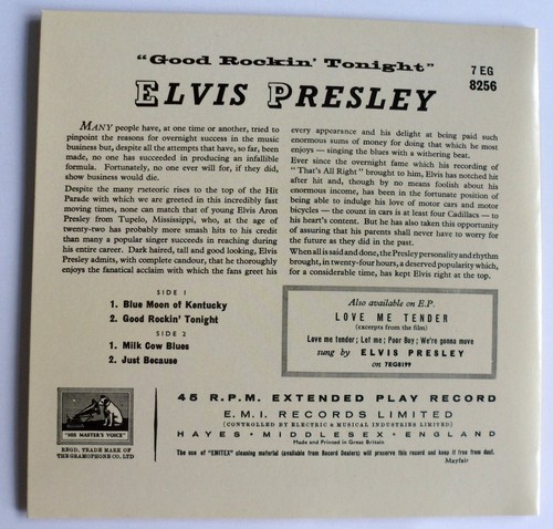 ELVIS - GOOD ROCKIN' TONIGHT - MARBLE VINYL EP - QUALITY REISSUE - Picture 4 of 4
