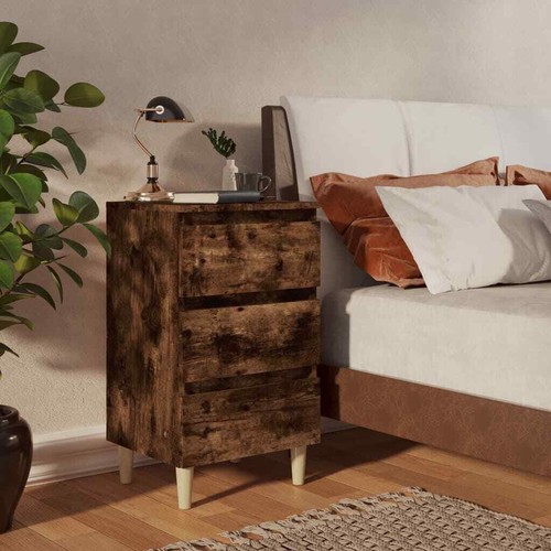 Nachttisch Massivholz-Beine Nachtschrank Nachtkommode mehrere Auswahl vidaXL - Bild 8 von 48