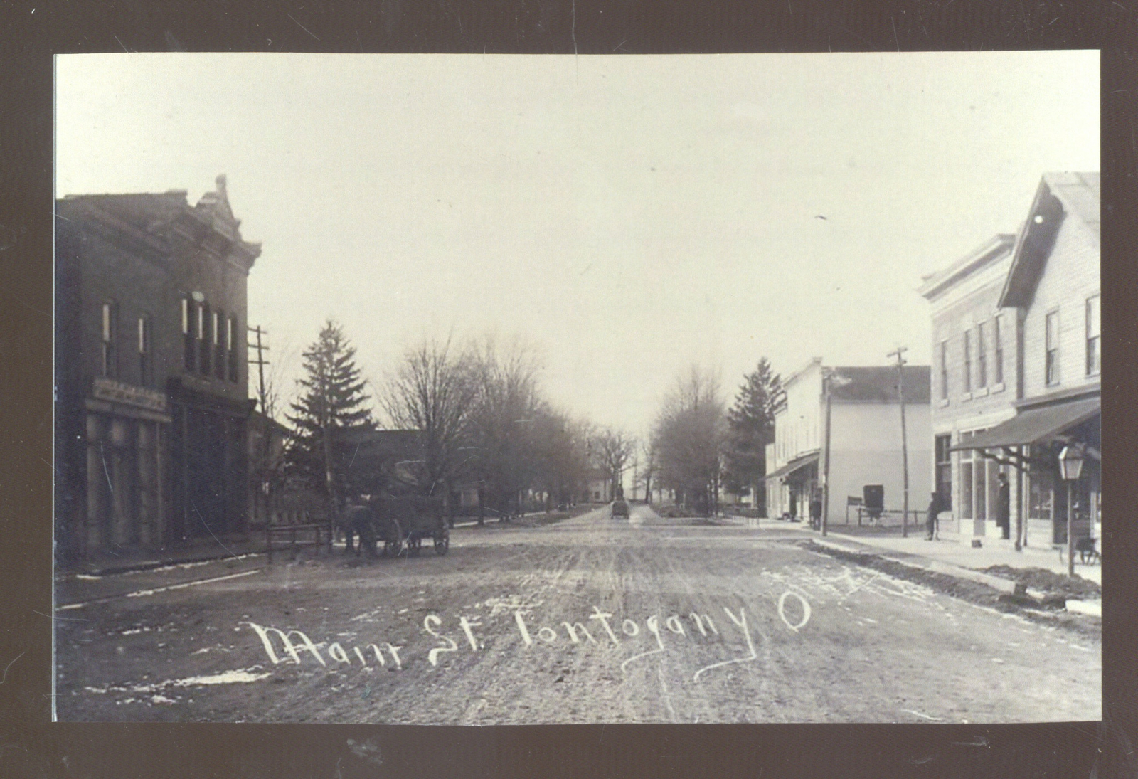REAL PHOTO TONTOGANY OHIO DOWNTOWN DIRT STREET SCENE POSTCARD COPY eBay