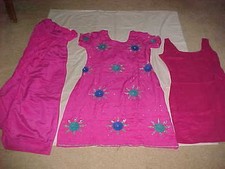 RANI PINK Silver SILK DAZZLING Salwar Kameez SUIT Sari 3PC Punjabi Dress OUTFIT