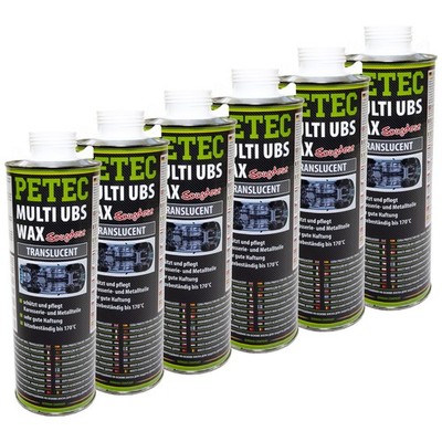 Petec UBS Wachs Unterboden Schutz auf Wachsbasis 6x 1000 ml Saugdose transparent