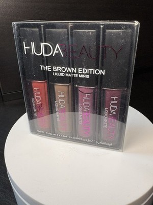 HUDA BEAUTY THE BROWN EDITION Mini Liquid Matte Lipstick 4er Set 