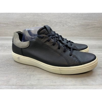 ECCO Soft 7 Men's Black Leather Low Top Sneakers Size 44 US 10-10.5 Casual Shoes