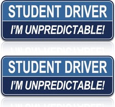 2pcs Student Driver Magnet for Car, Safety Warning Be Patient New Color: Bule