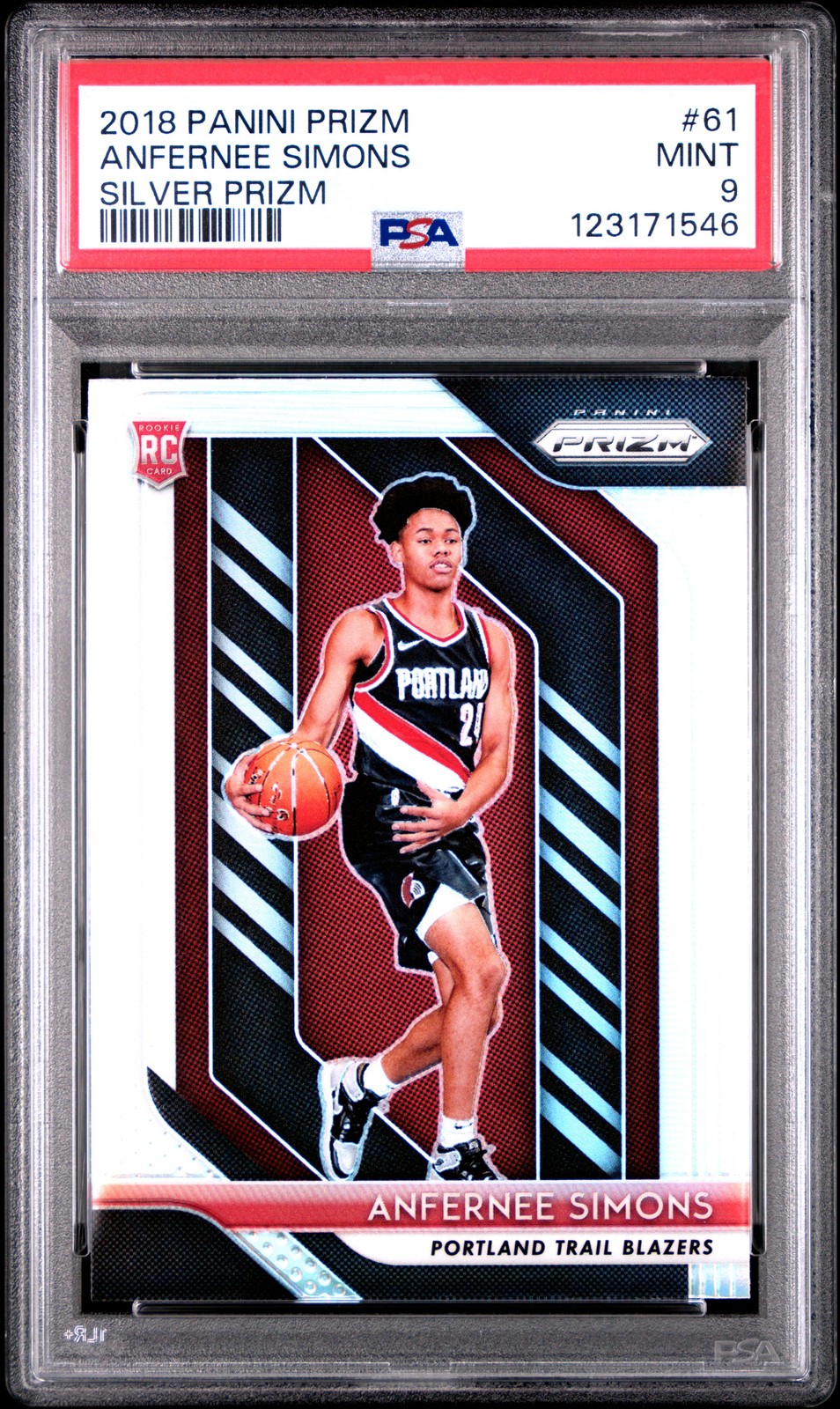 2018 PANINI PRIZM SILVER PRIZM #61 ANFERNEE SIMONS PSA 9