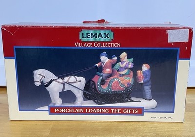 Vintage Lemax Village Collection Loading The Gifts Porcelain Christmas Village