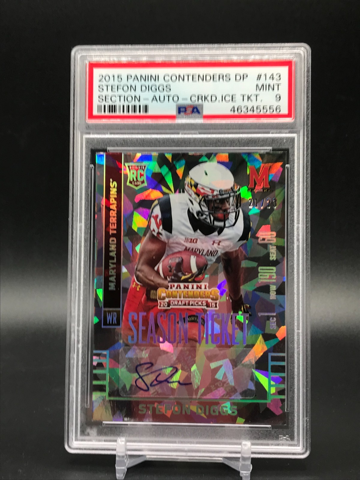Stefon Diggs Panini Contenders Draft Picks #143 Autograph Cracked Ice