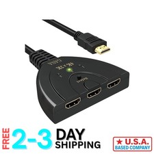 4K HDMI Switch 3-Port Splitter with Pigtail Cable - Seamless Connectivity